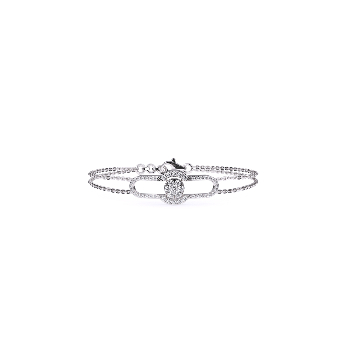 14K Rose Gold Trendy Lab Grown Diamond Bracelet